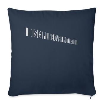 Citation de discipline sur la motivation - Housse de coussin décorative 45 x 45 cm - bleu marine - Devant