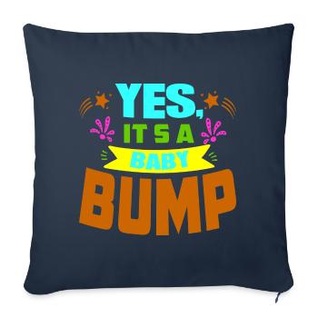 Mère Enceinte Bébé Nourrisson T-shirt Maman - Housse de coussin décorative 45 x 45 cm - bleu marine - Devant