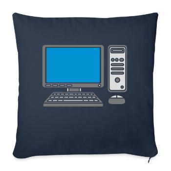 Ordinateur à écran de souris à clavier - Housse de coussin décorative 45 x 45 cm - bleu marine - Devant