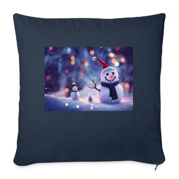 Happy Christmas Snowman - Sofa pillowcase 17,3'' x 17,3'' (45 x 45 cm) - navy - Front