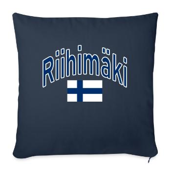 Riihimäki drapeau finlandais - Housse de coussin décorative 45 x 45 cm - bleu marine - Devant