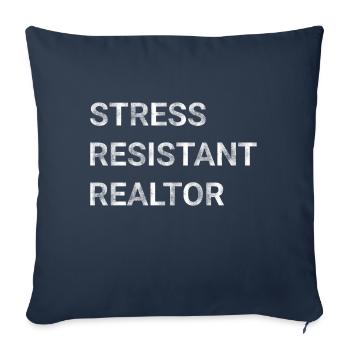 Stress Resistant Realtor - Sofa pillowcase 17,3'' x 17,3'' (45 x 45 cm) - navy - Front