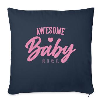 Awesome Baby Girl - Sofa pillowcase 17,3'' x 17,3'' (45 x 45 cm) - navy - Front