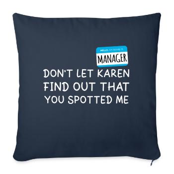 Bonjour Mon nom est Manager Je suis avec Karen Halloween - Housse de coussin décorative 45 x 45 cm - bleu marine - Devant