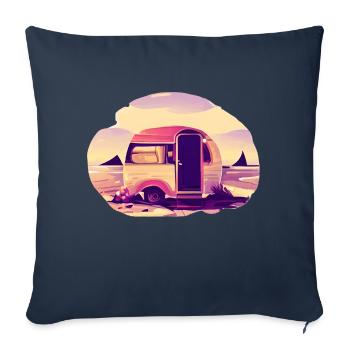 Caravan Gift Camp Camping Camping Motorhome - Sofa pillowcase 17,3'' x 17,3'' (45 x 45 cm) - navy - Front