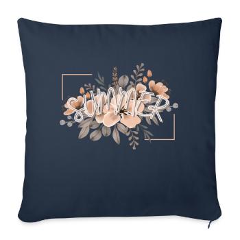 Summer Flowers - Sofa pillowcase 17,3'' x 17,3'' (45 x 45 cm) - navy - Front