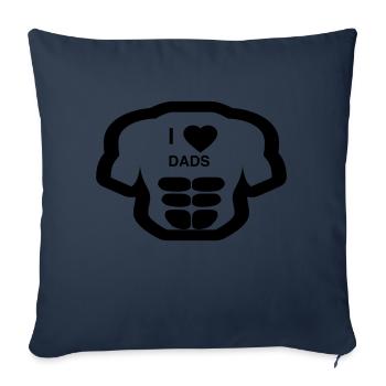 Cooles „I Love Dads“ Design für sie und ihn - Sofakissenbezug 45 x 45 cm - Navy - Vorne