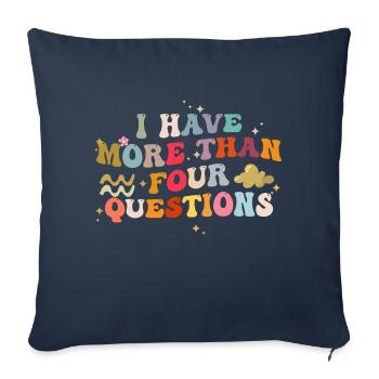 J’ai plus de quatre questions amusantes à dire - Housse de coussin décorative 45 x 45 cm - bleu marine - Devant