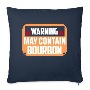 Avertissement peut contenir du whisky bourbon à boire - Housse de coussin décorative 45 x 45 cm - bleu marine - Devant