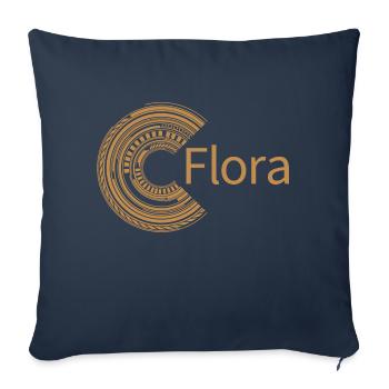 Pour Flora - Housse de coussin décorative 45 x 45 cm - bleu marine - Devant