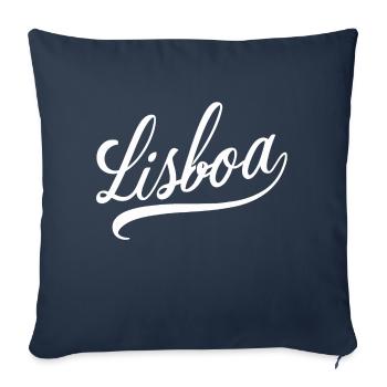 Lisboa - Lisbonne - Housse de coussin décorative 45 x 45 cm - bleu marine - Devant