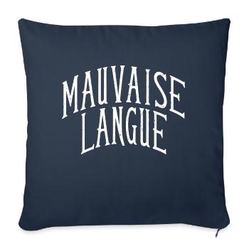 Mauvaise langue - Housse de coussin décorative 45 x 45 cm - bleu marine - Devant