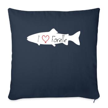 J’adore Truite Blanche - Housse de coussin décorative 45 x 45 cm - bleu marine - Devant
