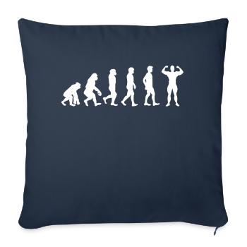 Evolution Bodybuilder weiß - Sofakissenbezug 45 x 45 cm - Navy - Vorne