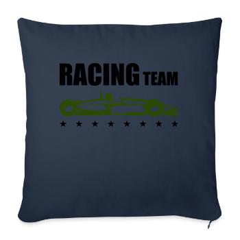 Équipe de course - Housse de coussin décorative 45 x 45 cm - bleu marine - Devant