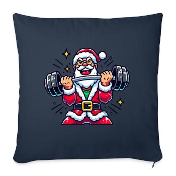 Levage du Père Noël - Housse de coussin décorative 45 x 45 cm - bleu marine - Devant