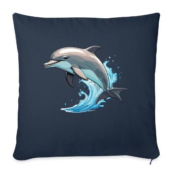 Delfin - Cute Ocean Pet Design - Sofakissenbezug 45 x 45 cm - Navy - Vorne