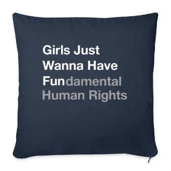Girls just wanna have fundamental human rights - Sofa pillowcase 17,3'' x 17,3'' (45 x 45 cm) - navy - Front