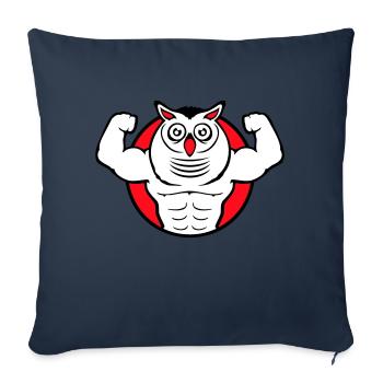 Owl Bodybuilder Muscles Biceps Poses Gym Rat Cool - Sofa pillowcase 17,3'' x 17,3'' (45 x 45 cm) - navy - Front