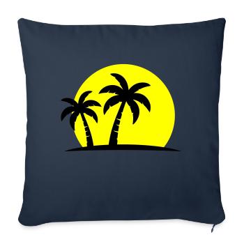 Palm Tree Beach Sunset Holiday - Housse de coussin décorative 45 x 45 cm - bleu marine - Devant