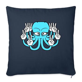 Kraken Peace Handzeichen Victory Symbol Hände Spaß - Sofakissenbezug 45 x 45 cm - Navy - Vorne
