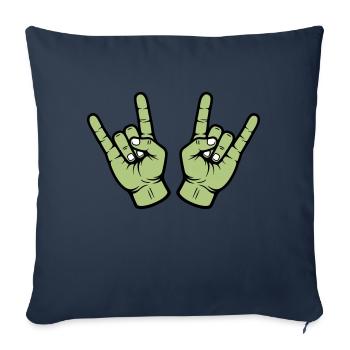 Party Hand Rock Zeichen - Sofakissenbezug 45 x 45 cm - Navy - Vorne