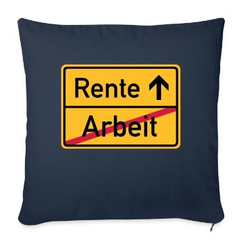 ortsschild_arbeit_rente__f3 - Sofa pillowcase 17,3'' x 17,3'' (45 x 45 cm) - navy - Front