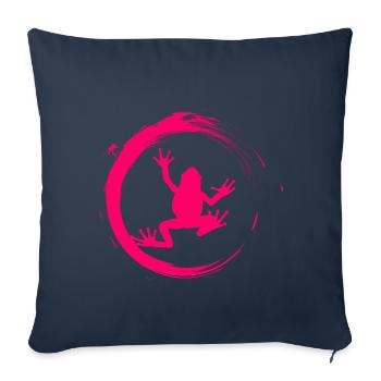 grenouille - Housse de coussin décorative 45 x 45 cm - bleu marine - Devant