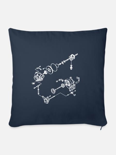 Turbolader Explosionszeichung Aufbau Boost - Sofakissenbezug 45 x 45 cm - Navy