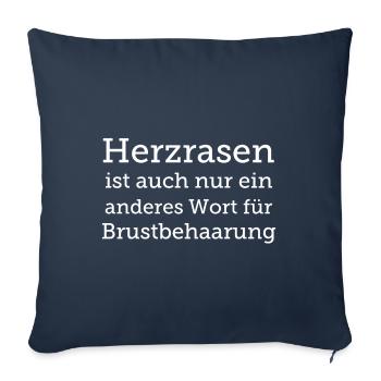 Herzrasen Brustbehaarung lustiger Spruch - Sofakissenbezug 45 x 45 cm - Navy - Vorne