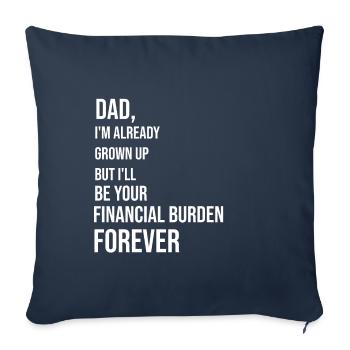 Papa, j'ai déjà grandi - Housse de coussin décorative 45 x 45 cm - bleu marine - Devant