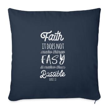 Faith makes everything possible Bible verse - Sofa pillowcase 17,3'' x 17,3'' (45 x 45 cm) - navy - Front