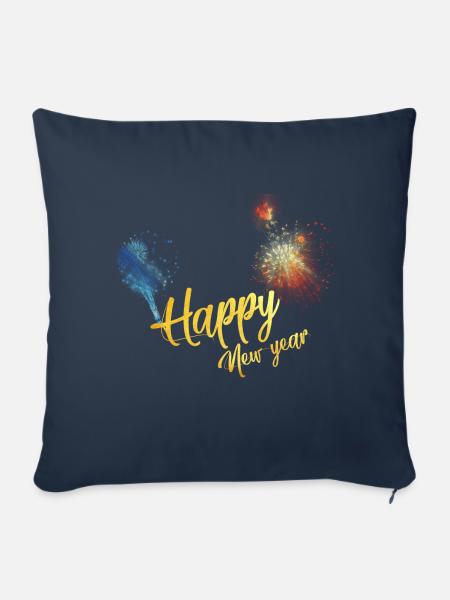 Frohes Neues Jahr - Sofakissenbezug 45 x 45 cm - Navy