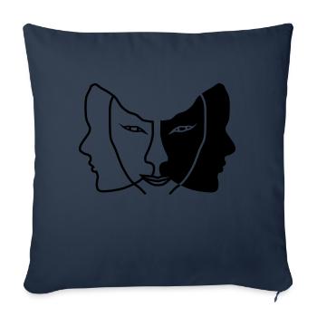 light dark face mask gemini - Sofa pillowcase 17,3'' x 17,3'' (45 x 45 cm) - navy - Front