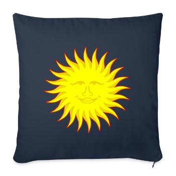 Sun with face - Sofa pillowcase 17,3'' x 17,3'' (45 x 45 cm) - navy - Front