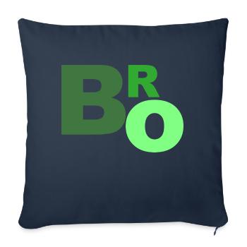 Bro Lettering Saying Shirt Slang - Sofa pillowcase 17,3'' x 17,3'' (45 x 45 cm) - navy - Front
