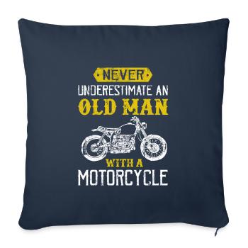 Motorrad Spruch alter mann biker - Sofakissenbezug 45 x 45 cm - Navy - Vorne