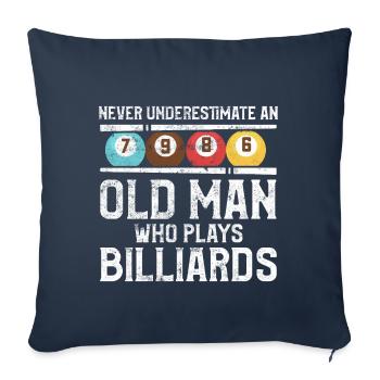 Billiard old man billiard saying - Sofa pillowcase 17,3'' x 17,3'' (45 x 45 cm) - navy - Front