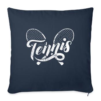Raquettes de tennis - Housse de coussin décorative 45 x 45 cm - bleu marine - Devant