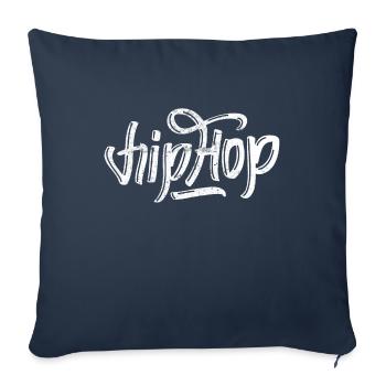 Graffiti musique hip hop - Housse de coussin décorative 45 x 45 cm - bleu marine - Devant