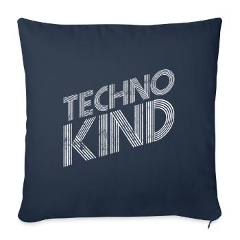 Musique techno - Housse de coussin décorative 45 x 45 cm - bleu marine - Devant