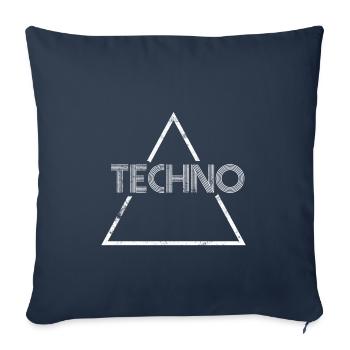 Musique techno - Housse de coussin décorative 45 x 45 cm - bleu marine - Devant