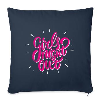 Équipe de nuit filles disant - Housse de coussin décorative 45 x 45 cm - bleu marine - Devant