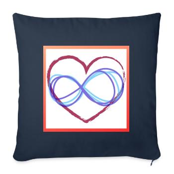 Herz Unendlichkeit - Sofakissenbezug 45 x 45 cm - Navy - Vorne