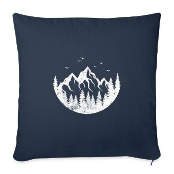 Mountains Nature Forest Symbol Icon - Sofa pillowcase 17,3'' x 17,3'' (45 x 45 cm) - navy - Front