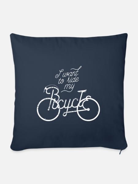 Fahrrad radfahren spruch - Sofakissenbezug 45 x 45 cm - Navy