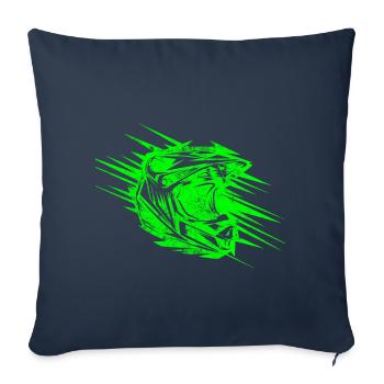 casque de motocross sports extrêmes - Housse de coussin décorative 45 x 45 cm - bleu marine - Devant
