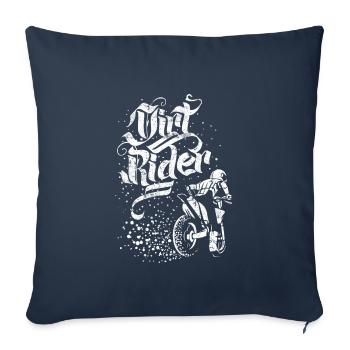 conducteur de vélo de sport de motocross - Housse de coussin décorative 45 x 45 cm - bleu marine - Devant