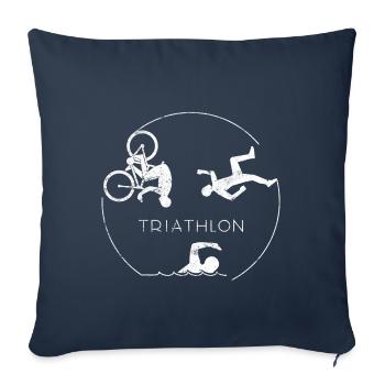 Triathlon swim cycling race triathlete - Sofa pillowcase 17,3'' x 17,3'' (45 x 45 cm) - navy - Front