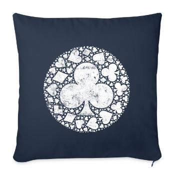 Cross Symbol Poker Circle - Housse de coussin décorative 45 x 45 cm - bleu marine - Devant